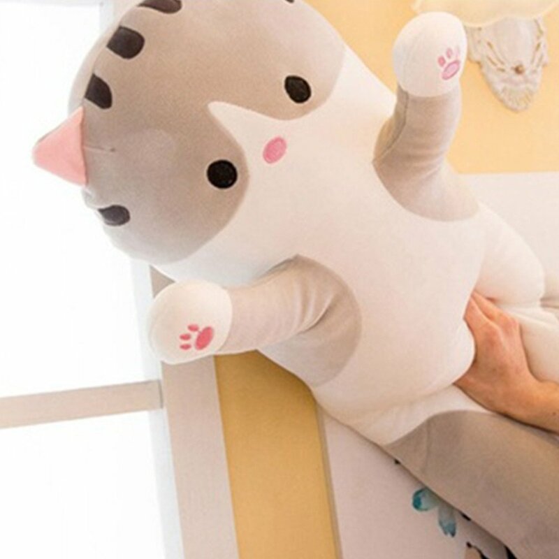 Muñeco de gato de peluche suave para niños, almohada para reposacabezas de cuello, regalo para novia, 50 cm, 70 cm, 90cm