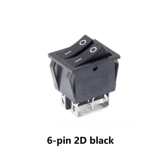 Interruptor de alimentación doble TIPO balancín, lámpara doble dúplex, 16A, 250V, 20A, 125V, 4/6 Pines, 2/3 velocidades, negro, rojo, verde, con LED, KCD6, KCD8