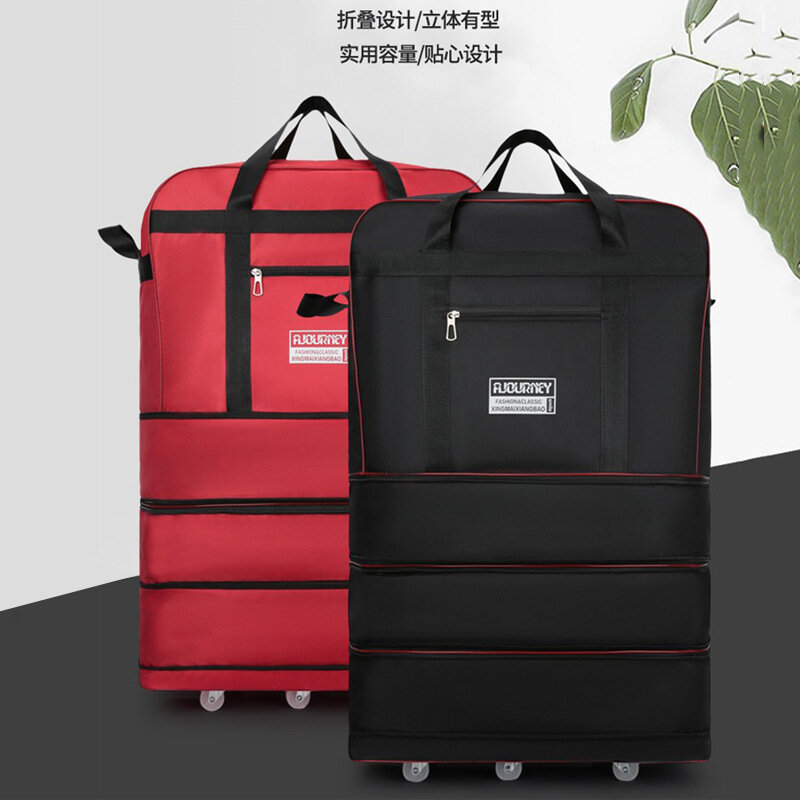 Bolso de mano de gran capacidad para ropa, bolsa de almacenamiento con ruedas, bolsa de viaje plegable de gran tamaño para acampar, equipaje grande