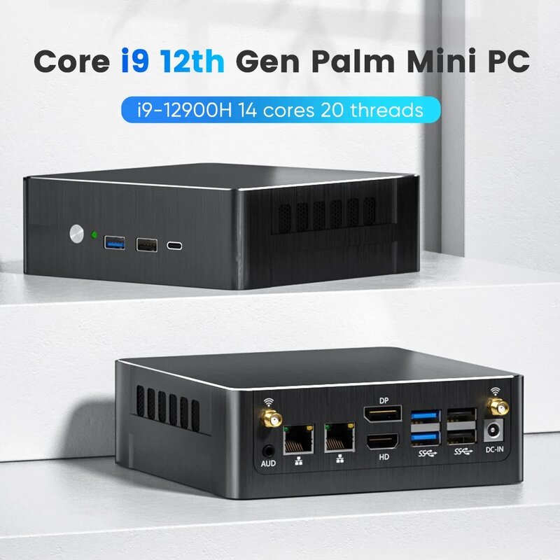 Topton 12-genowy Mini komputer Intel do gier i9 12900H i7 1260P i5 1235U komputer komputer dla graczy HDMI DP Type-C PCIE4.0 Dual LAN 2.5G WiFi6