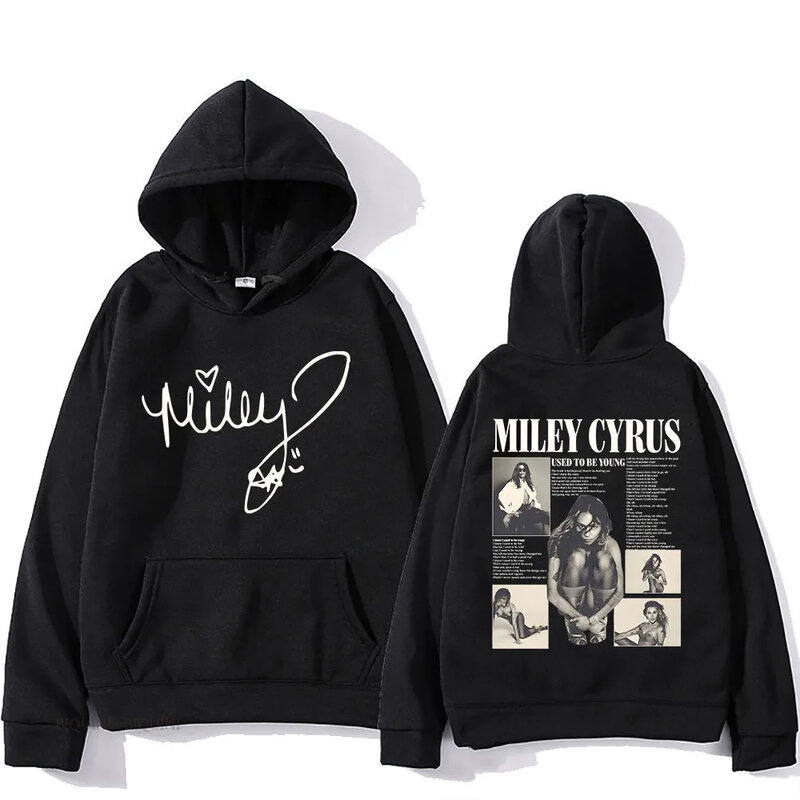 Long Sleeve Casual Hooded Sweatshirts Hip Hop Graphic Printing Pullovers with Hooded Sudaderas Mens Singer Miley Cyrus Hoodies