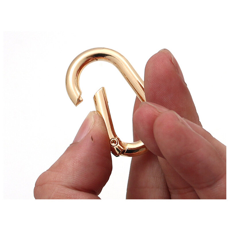 Oval Spring O tas kulit cincin tas tangan tali gesper menghubungkan gantungan kunci liontin kerah anjing Snap gesper Carabiner DIY tas aksesoris