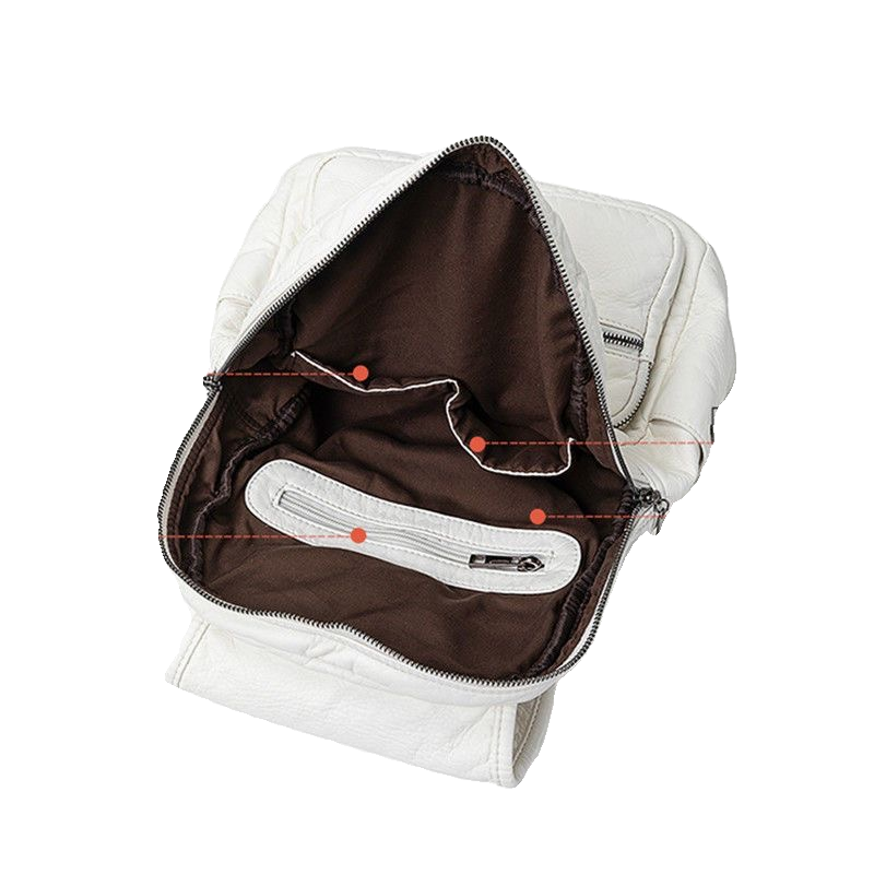 통근 및 여행용 대용량 소프트 가죽 배낭, 세련된 남녀 학생 가방, 2024 신제품