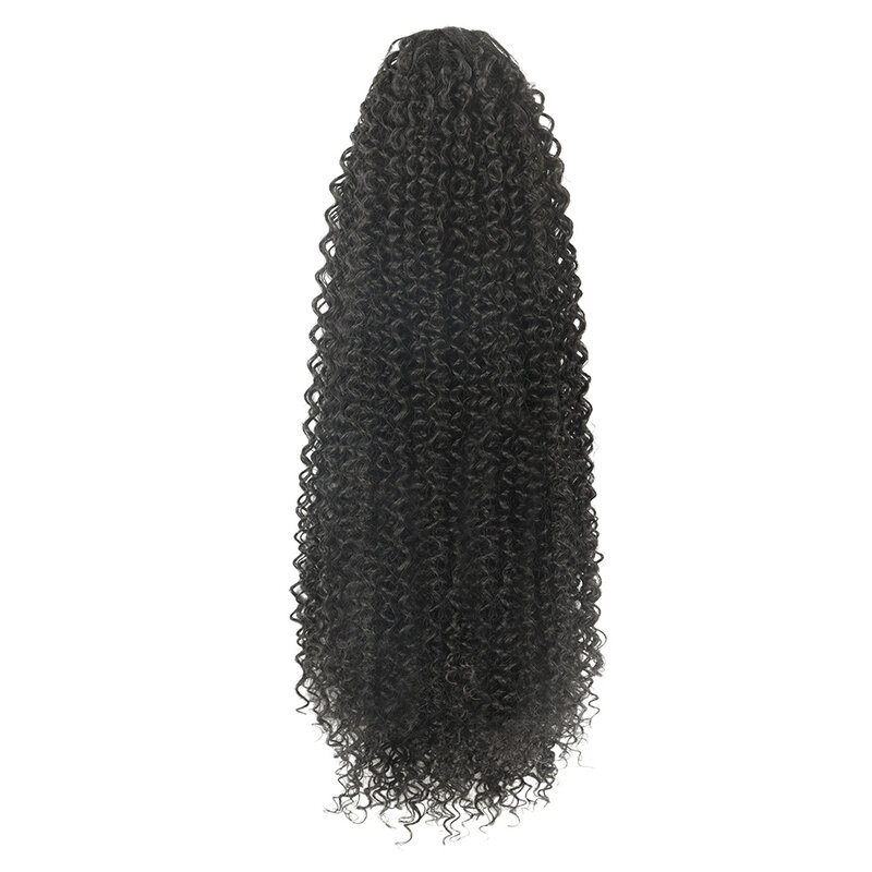 24 Cal perwersyjne, kręcone kucyk miękkie włosy syntetyczne przedłużane sznurkiem do włosów w kucyk czarne sztuczne koński ogon dla kobiet