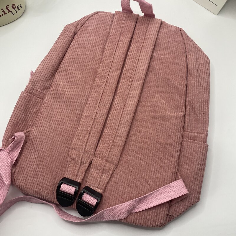 Personalised Corduroy Knapsack Custom Your Name Casual Backpack Unisex Classic Campus Portable Ultra Soft Handbag