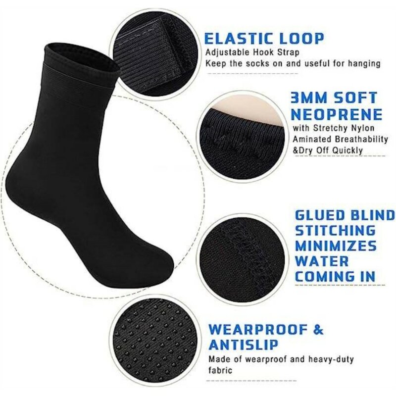 5mm Neoprene Socks 3mm Wetsuit Shoes Non-slip Surf Swimming Fins Socks Elasticity Beach Boots Warm Socks for Snorkeling Diving
