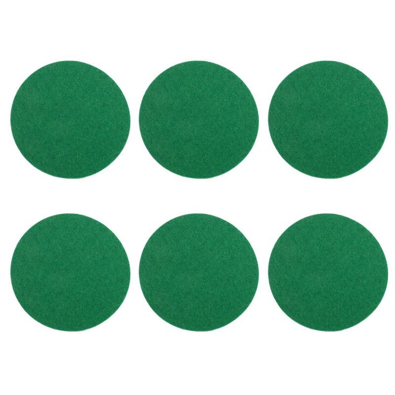 Set of 6 Green Felt Pads Replacement for Table Felt Pusher Mallet