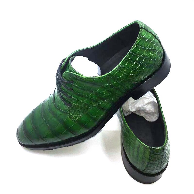 Hulangzhishi nova chegada dos homens vestido sapatos masculinos sapatos formais sapatos de crocodilo sola de couro rendas até sapatos masculinos