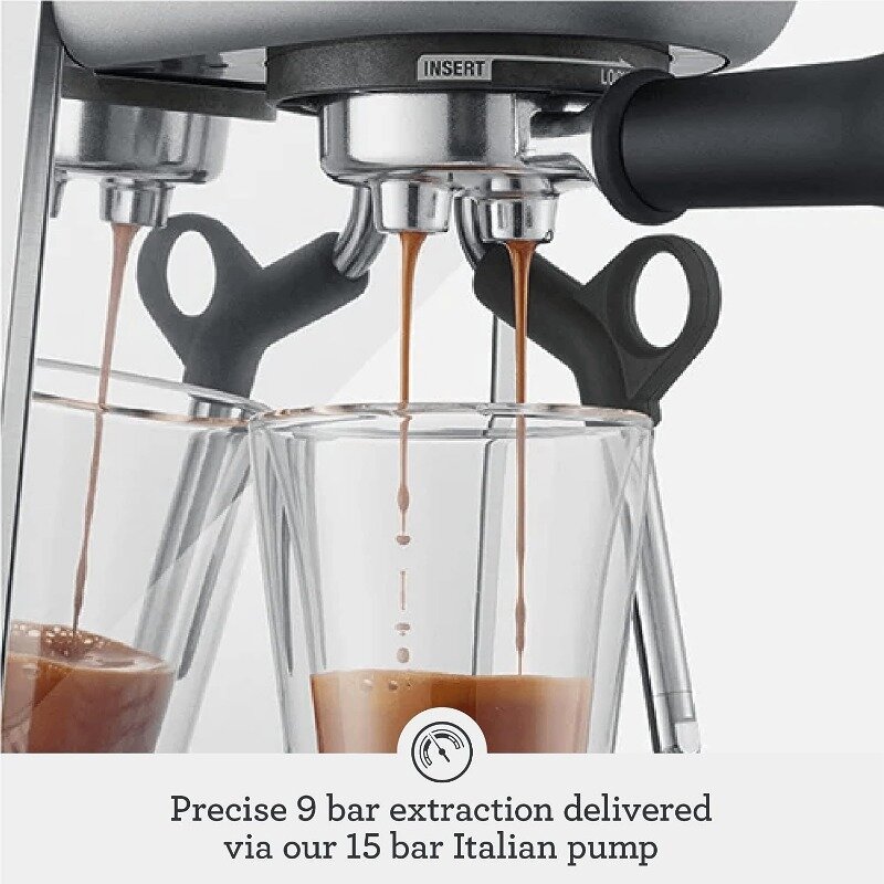 Breville Plus mesin Espresso BES500BTR, Truffle hitam