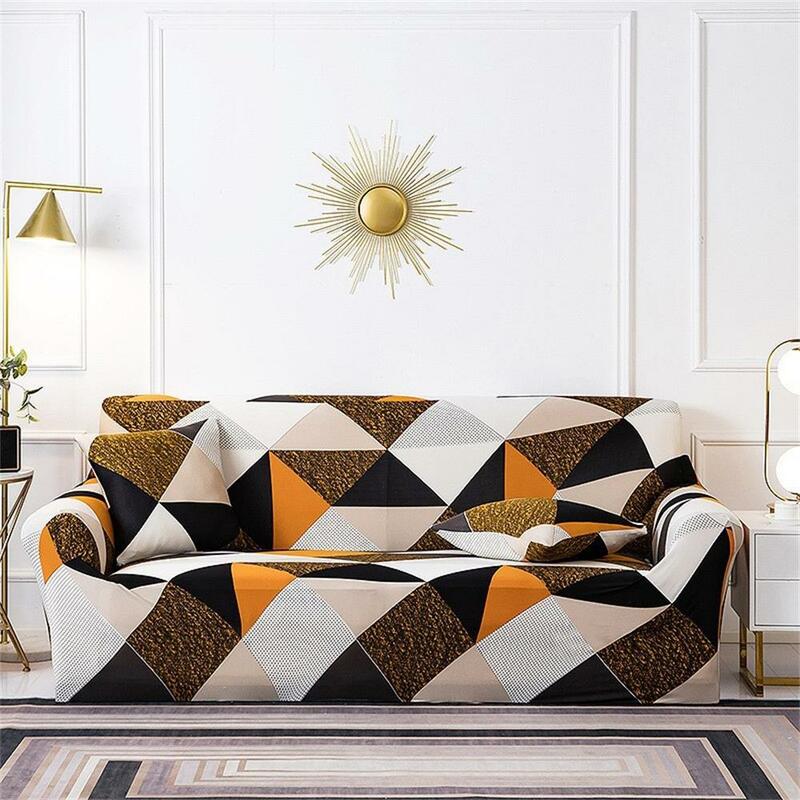 Étui de canapé imprimé extensible housse de canapé élastique salon en forme de l canapé chaise housse de canapé décoration de la maison 1 / 2 / 3 / 4 places