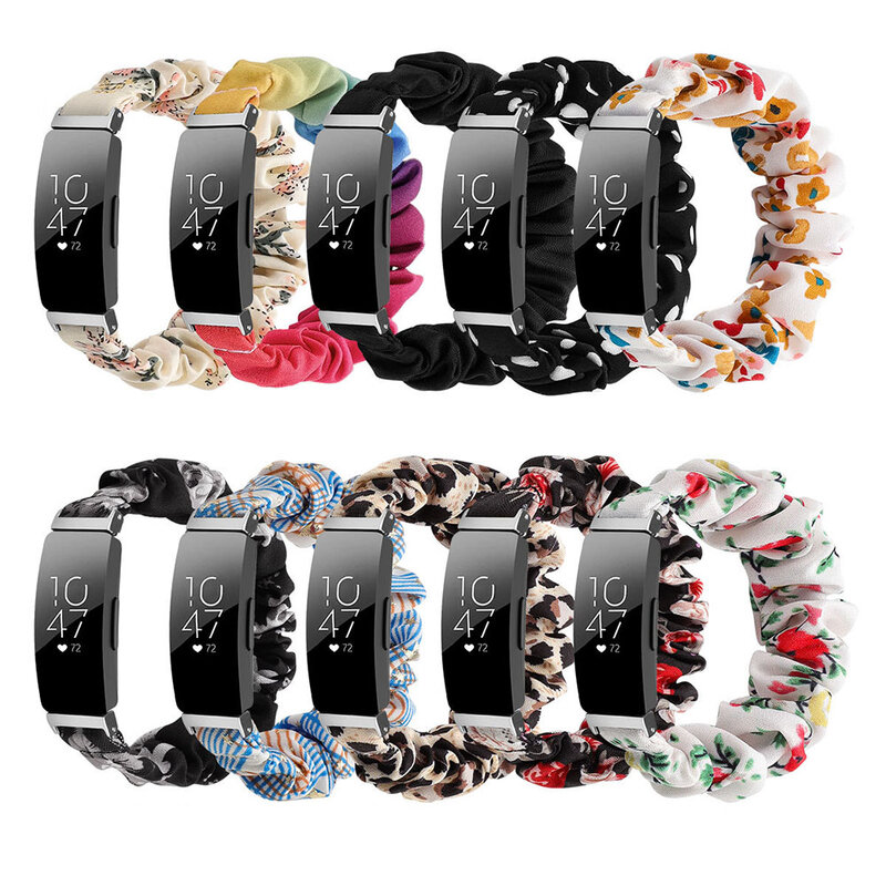 Scrunchies ยืดหยุ่นสำหรับ Fitbit Inspire/Inspire 2/Inspire Hr Band ผ้าสำหรับสร้อยข้อมือ Fitbit Inspire Hr สายคล้อง