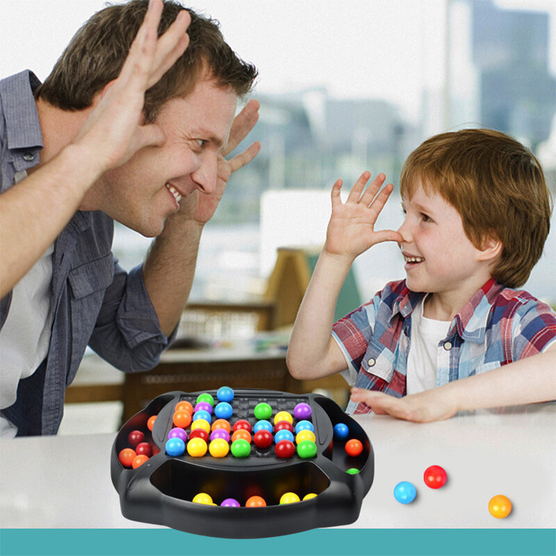 Juguete a juego de bolas de arcoíris para niños, Material seguro, juego de mesa con cuentas de colores de 48 piezas/80 piezas