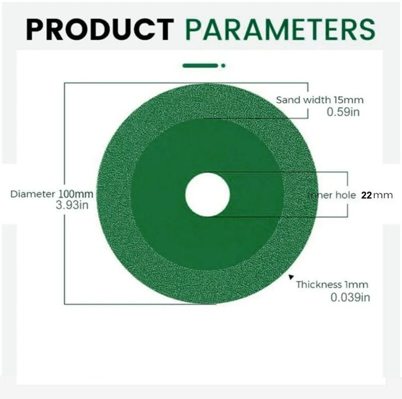 100% новый шлифовальный диск Электроинструмент керамическая плитка темно-зеленая Алмазная резка стекла зеленая стальная угловая шлифовальная машина