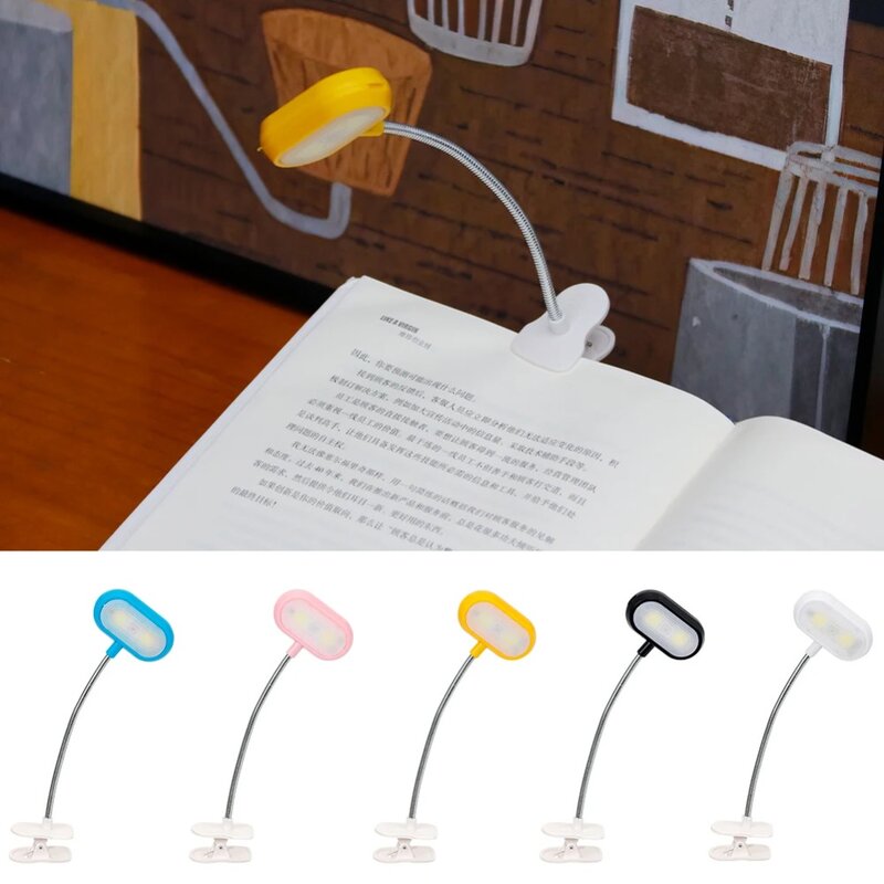 New LED Night Light Eye Protection Adjustable Light Clip Mini Battery Powered Flexible Lamp Travel