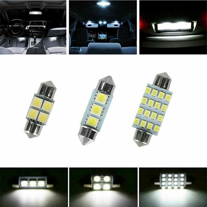 인테리어 자동차 조명 LED 콤비네이션 세트, 42 개, 31mm, 36mm, 41mm, T10 1157, 12v, 6000k, LED 돔 조명 교체 전구, 독서등