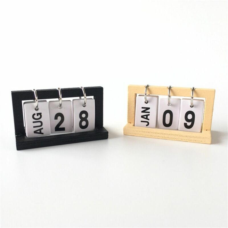 Imitacja Mini kalendarza Model salonu mały dekoracja na biurko kreatywny kalendarz drewniana na biurko lalki