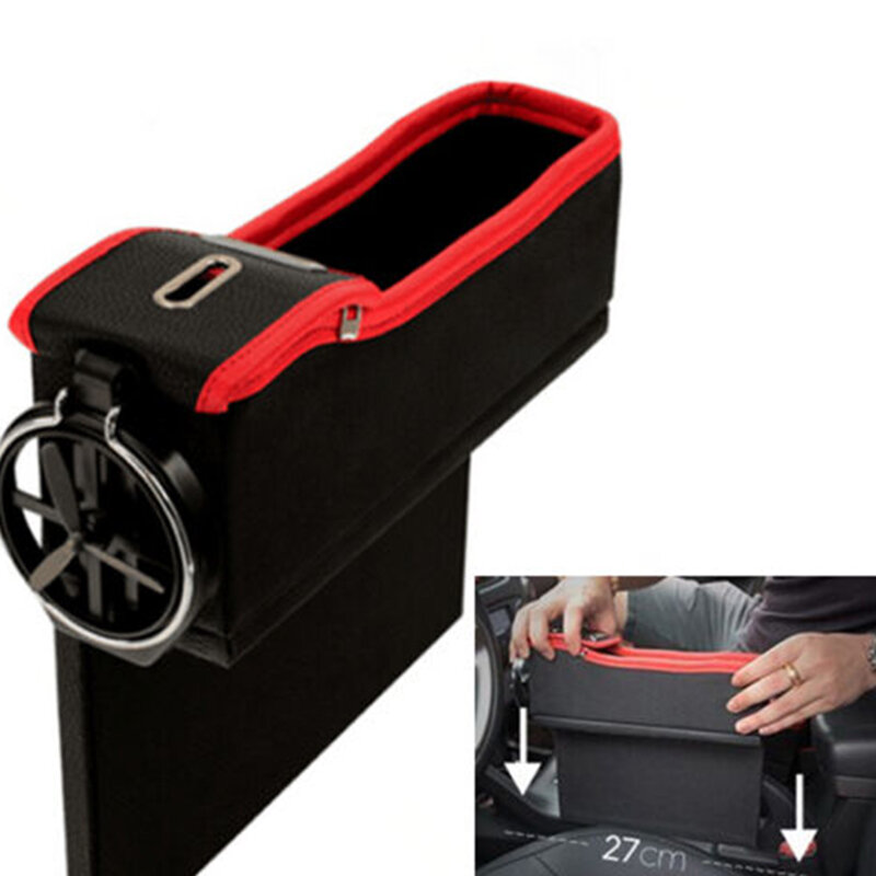 Car Seat Clearance Catcher Filled Cup Holder Storage Box Pu Leather Coin Storage Box Main Driving