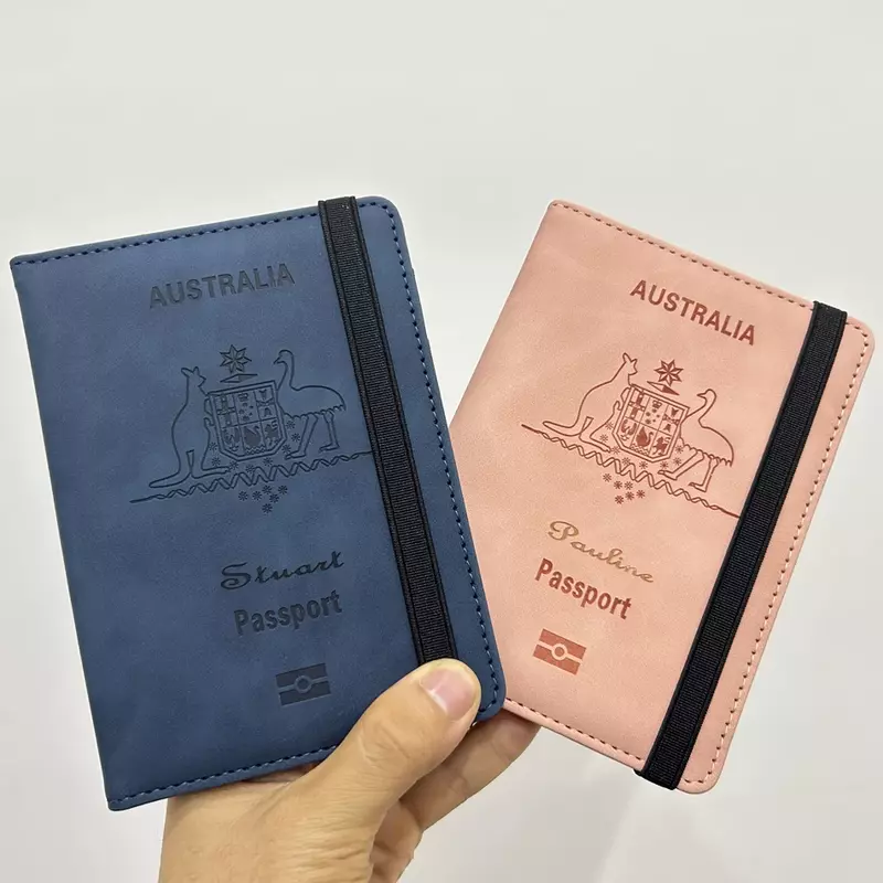 Australia sampul paspor pemblokir Rfid sampul paspor Australia sampul dompet paspor perjalanan sampul tempat kartu ID