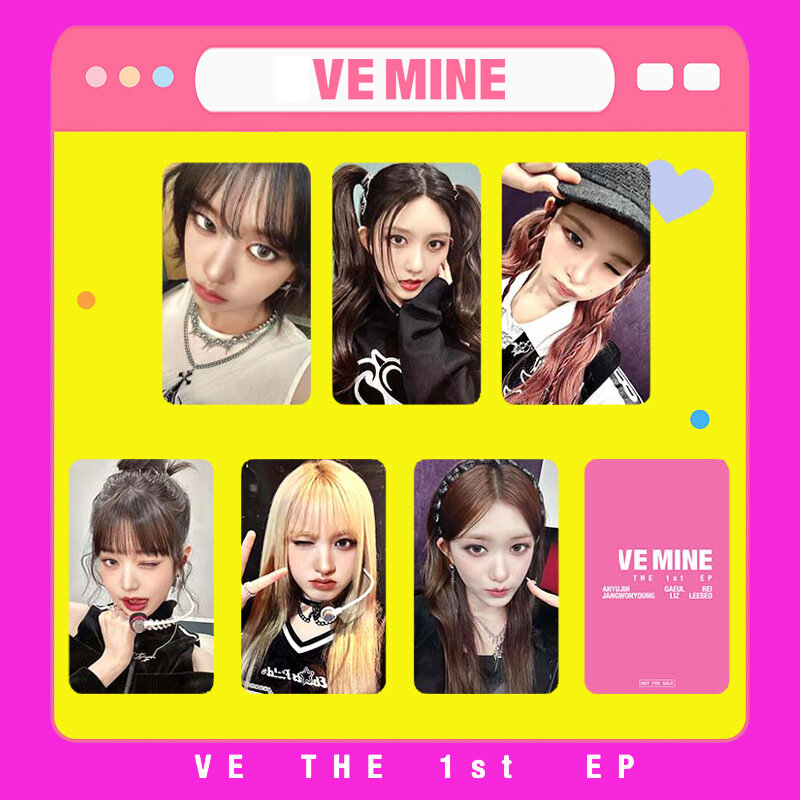 6pcs KPOP IVE Album I'VE MINE Day Tour MAKESTAR LOMO Card YUJIN WONGYONG LIZ Rei Leeseo GAEUL Gift Postcard Beautiful Photo Card