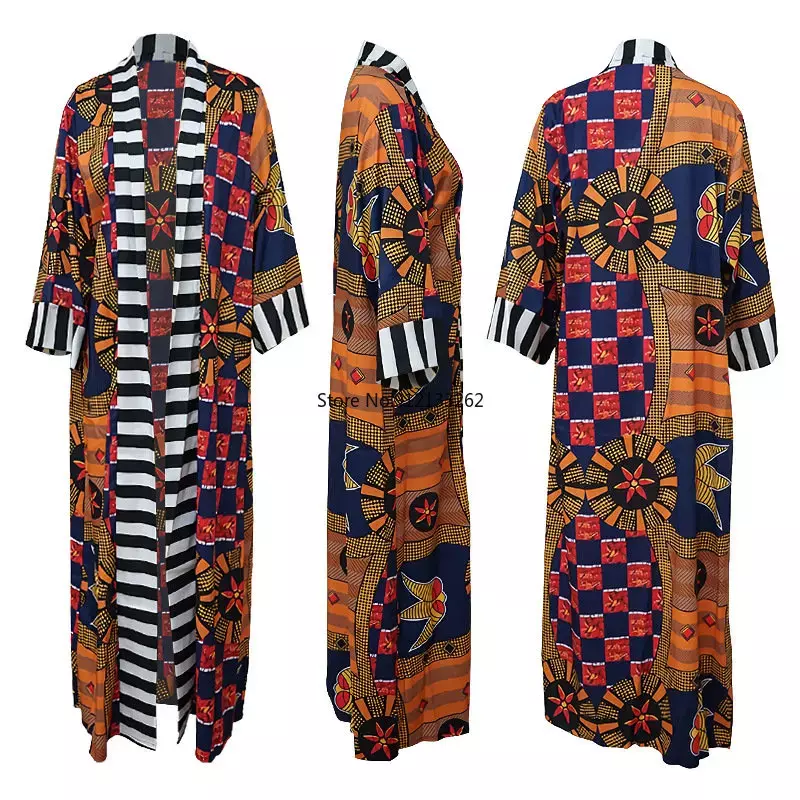 Manteau Africain en Polyester pour Femme, Dashiki, Nouveau Style, Robe de Printemps, Mode Africaine Vide, Vêtements Africains, Automne