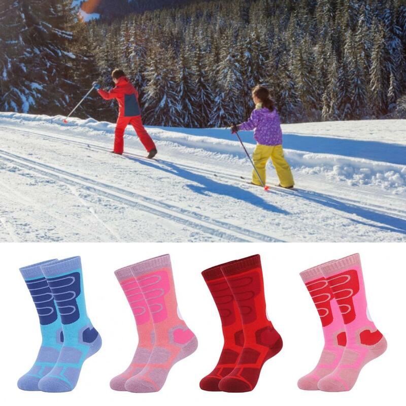 Calcetines de senderismo resistentes al desgaste para niños y niñas, medias transpirables para correr, calcetines gruesos al aire libre para snowboard y cálidos, 1 par