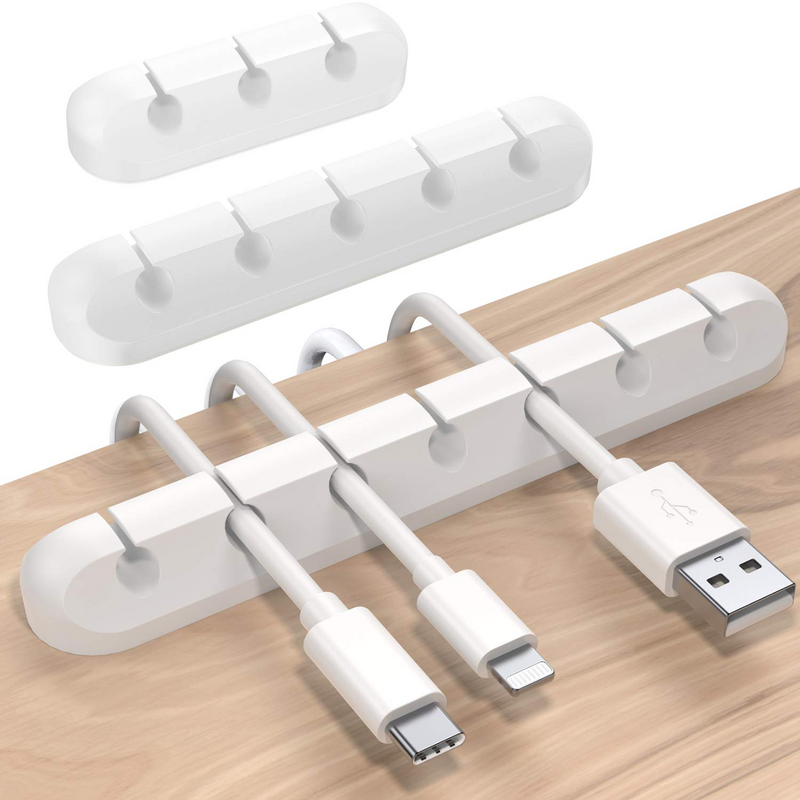Clips para cables, organizador de cables, gestión de cables, organizador de cables USB, Clips para cables, soporte para cables para escritorio