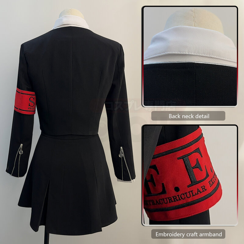 HOLOUN Game P3 Aegis Cosplay Costume Gekkoukan High School Uniform Embroidery Suit Skirt Shirt Daily Wearing Gift