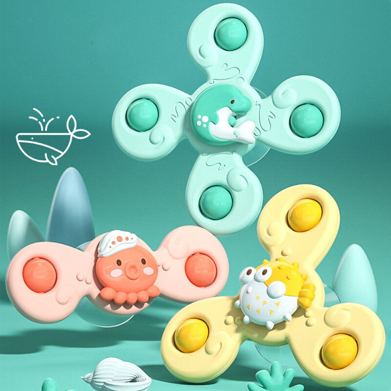 1 pz cartone animato insetto rotante sonaglio giocattoli per bambini per 0-36 mesi Finger Spinner giocattoli educativi giochi per bambini giocattoli da bagno per bambini