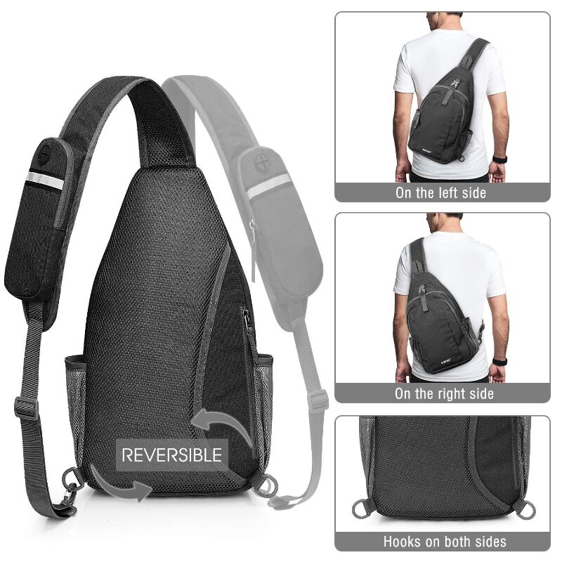 New Men's Chest Bag Fashion Korean-Style Casual Sports Crossbody Bags  Simple And Portable For Short Trip Multi-layer Thickened