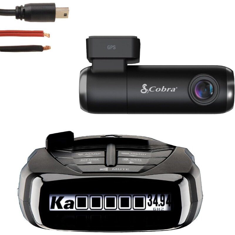 Лазерный Радар-детектор Cobra RAD 480i и смарт-видеорегистратор SC100 + твердый провод Micro USB 2,5 А для видеорегистраторов