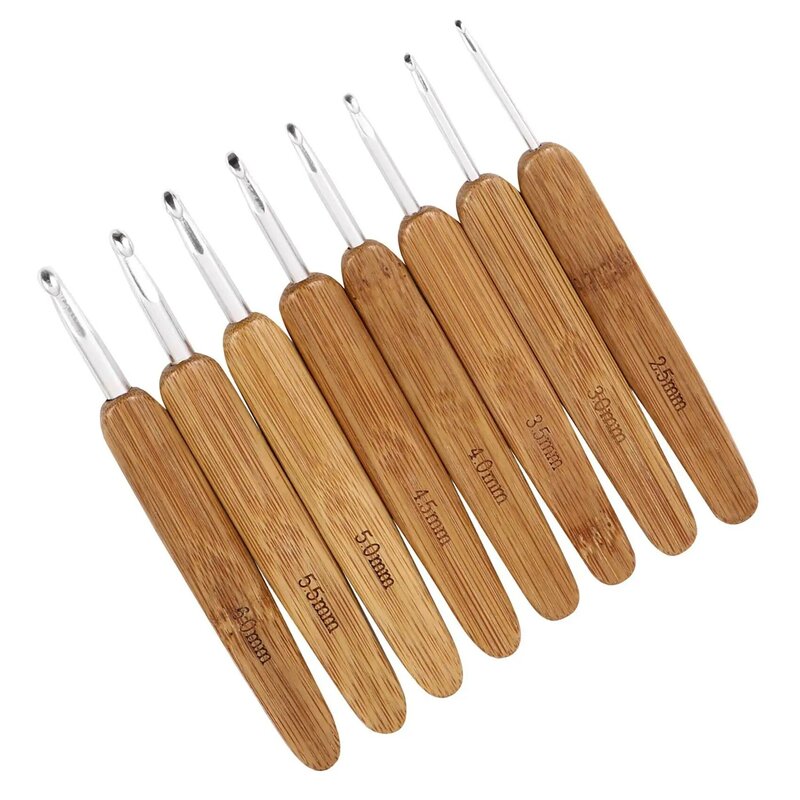 Бамбуковый вязальный Набор для начинающих, Смешанная алюминиевая ручка, стандартные бамбуковые вязальные спицы, плетеная пряжа