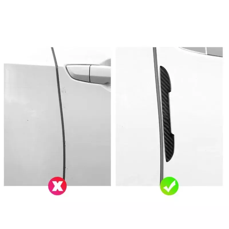 Stiker pelindung pintu mobil serat karbon, stiker pintu mobil tampak Anti tabrakan, Stiker Anti gores, Edg, 4/8 buah