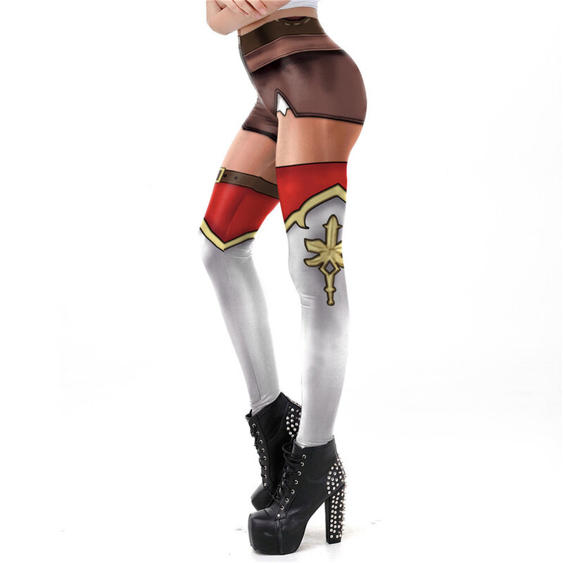 MSIEESO-Leggings con estampado 3D de Anime para mujer, pantalones elásticos para entrenamiento, Yoga, gimnasio, trotar, Fitness
