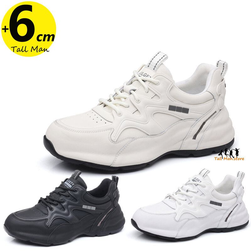 Man Elevator Sneakers Men Height Increase Insole 6cm Chunky Heel Sports