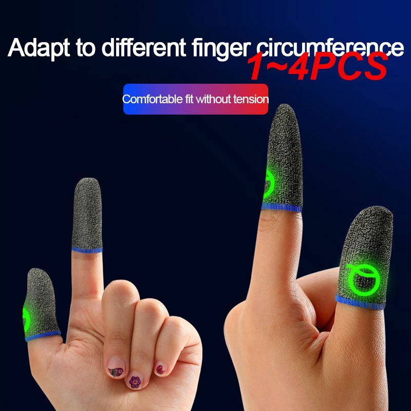 1~4PCS Half-finger Gloves Mobile Touch Anti-slip Anti-sweat Breathable Game Accessories Luminous Fingertips Luminous Finger Cots