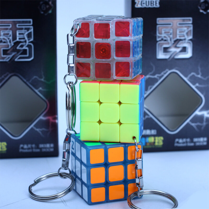 초보자용 미니 큐브 3x3x3 키체인 매직 큐브 퍼즐, Mofangge 전문 큐브, 어린이 장난감