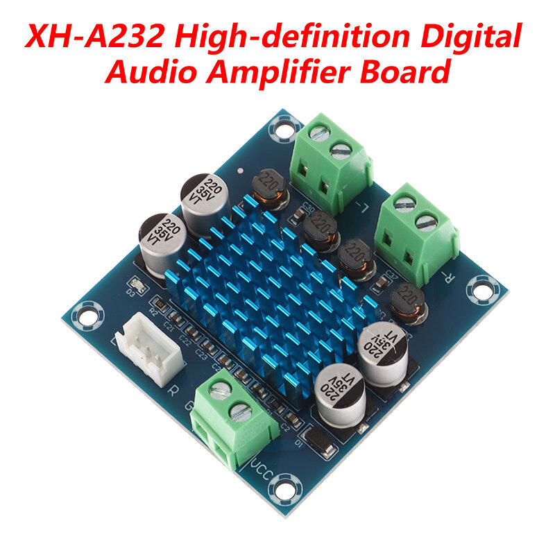 Alta definição Digital Amplificador de Áudio Board, Módulo de Amplificação MP3, 12V, 24V, 30W Canal Altifalante Painel, XH-A232