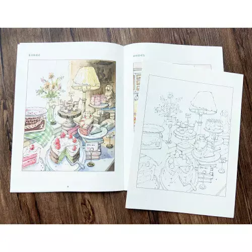 Acquerello Warm Department Pen linea di colori chiari quaderno Tutorial illustrazione collezione libro libro di testo