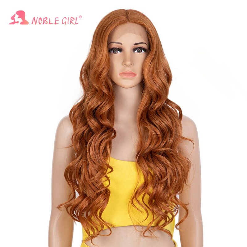 Synthetic Lace Front Wig Long Wavy 30" Glueless Wig Lace Wig For Women Lace Front Wig Highlight Wig Lace Front Cosplay Wig