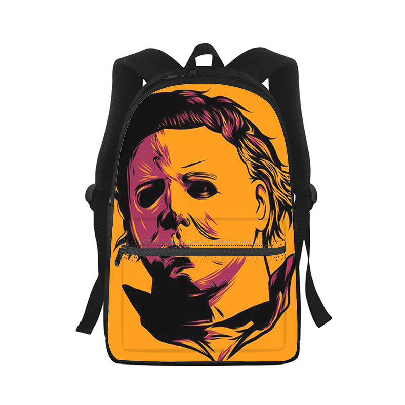 Halloween Michael Myers tas punggung Pria Wanita, ransel Laptop film horor, tas sekolah pelajar mode 3D