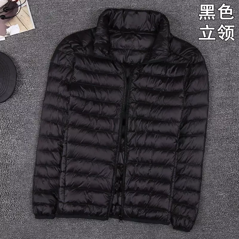 Hooded White Duck Down Jacket Men Coat Autumn New Mens Clothes Fashion Boutique Solid Color Ultra-thin Light Comfortable Casual