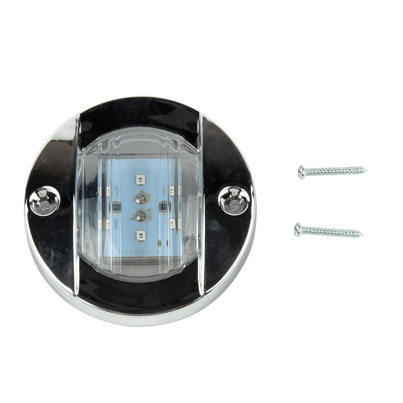 Indicatore luminoso di poppa rotondo impermeabile bianco 147LM 1 pz accessori ABS luce di cortesia blu/bianca DC12V LED