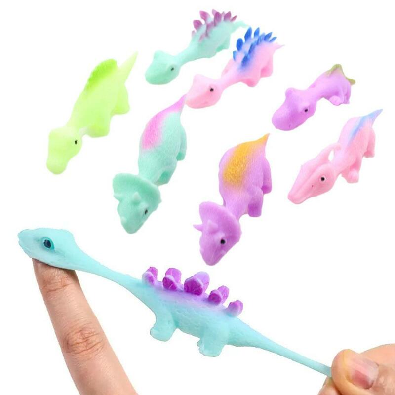Finger Catapult Dinosaur Slingshot, brinquedos de parede pegajosos para adultos e crianças, alívio do estresse, criativo, ventilação, 5 pcs, 10pcs
