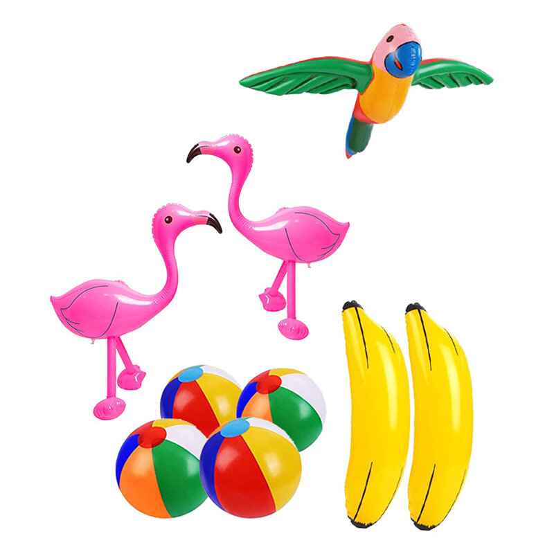 Juguete flotante de piscina para niños, suministros de fiesta hawaianos, decoración de jardín, flamenco inflable, pelota de playa