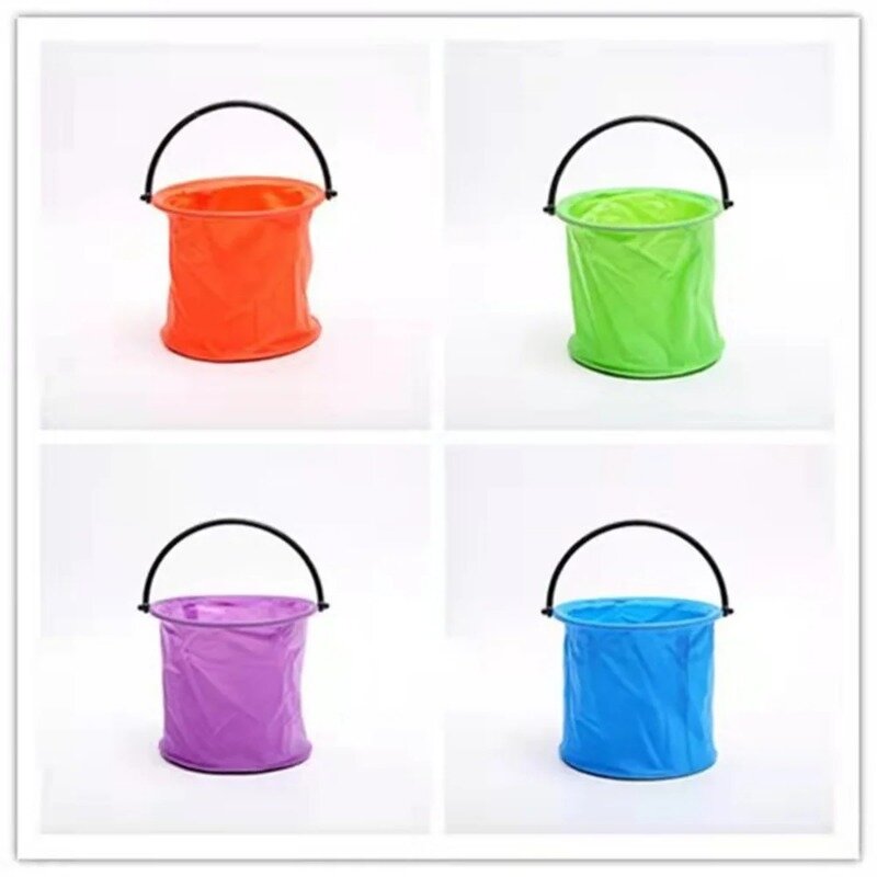 Simple Shape Childrens Retractable Folding Bucket Folding Design Fishing Accessories Catching Shrimp Bucket Easy To Carry