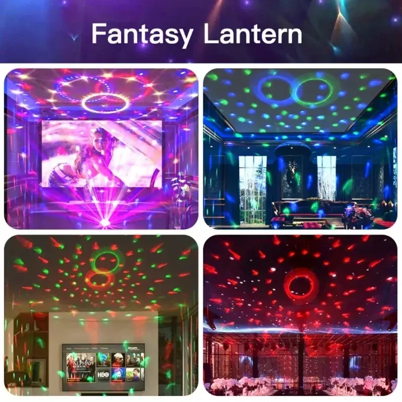 USB/Rechargeable RGB Disco Light Bluetooth Speaker Rotating Magic Ball Stage Lamp Projector Sound Activated DJ Party Decor Gift
