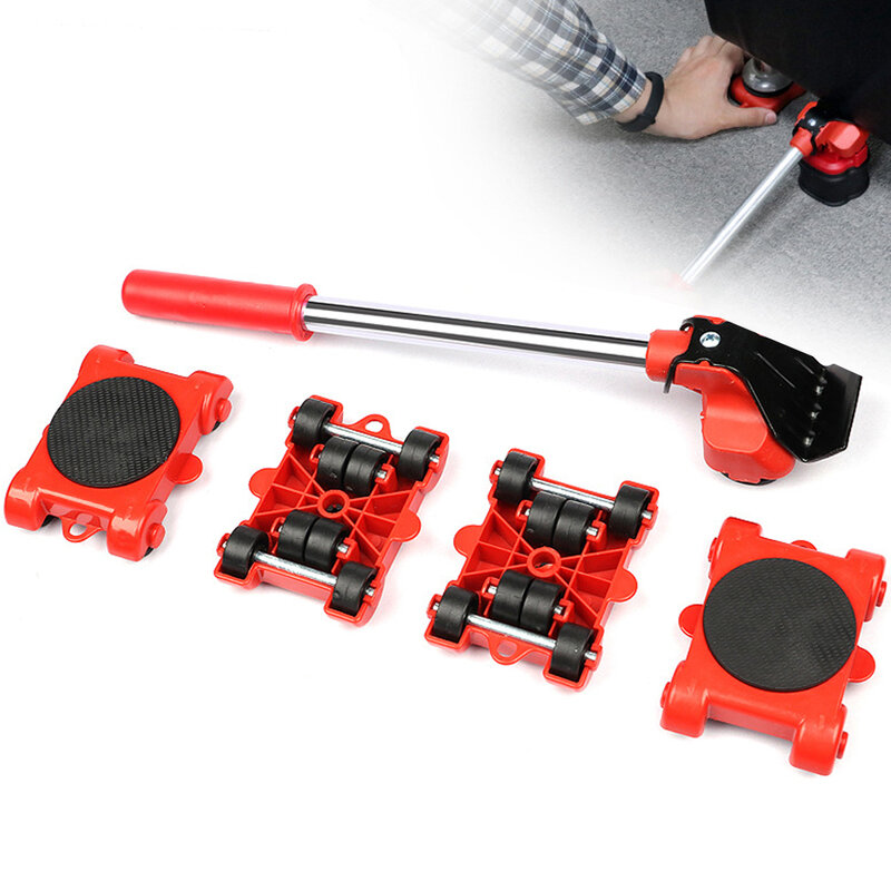 헤비 듀티 가구 리프터 발동기 세트 가구 발동기 도구 운송 리프터 무거운 물건 이동 휠 롤러 바 핸드 툴