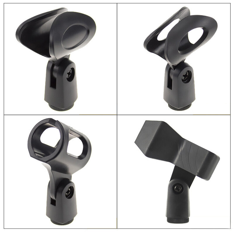 Durable Plastic Microphone Clip Clamp Wireless Handheld Holder Adapter  Stand Wire Mic Rotatable Bracket Clip Microphone Clip