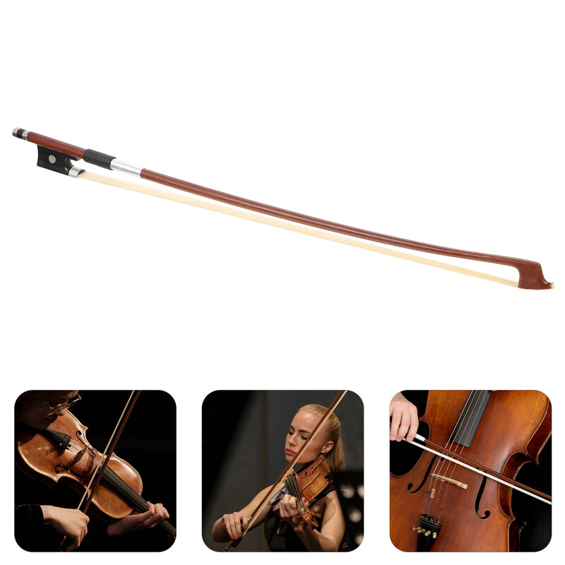 1/10 1/16 Violin Bow Replacement Premium Wooden Violin Bow Well-Balanced Violin Bow Performance Grade Pure Ponytail Bow