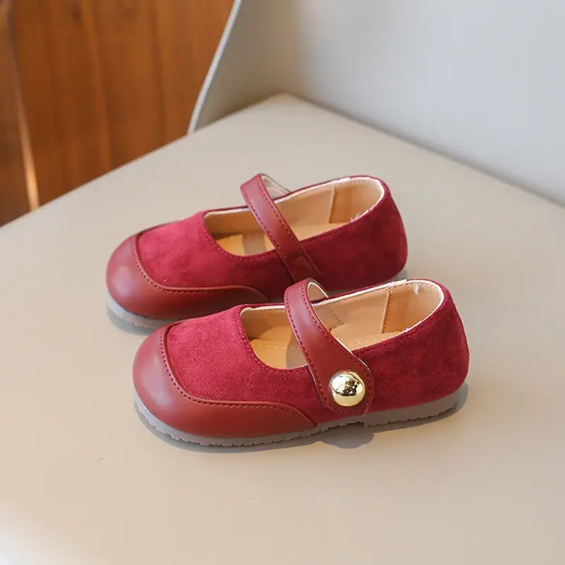 Zapatos de cuero de retales para niñas, zapatos planos versátiles, informales, de suela suave, para primavera y otoño